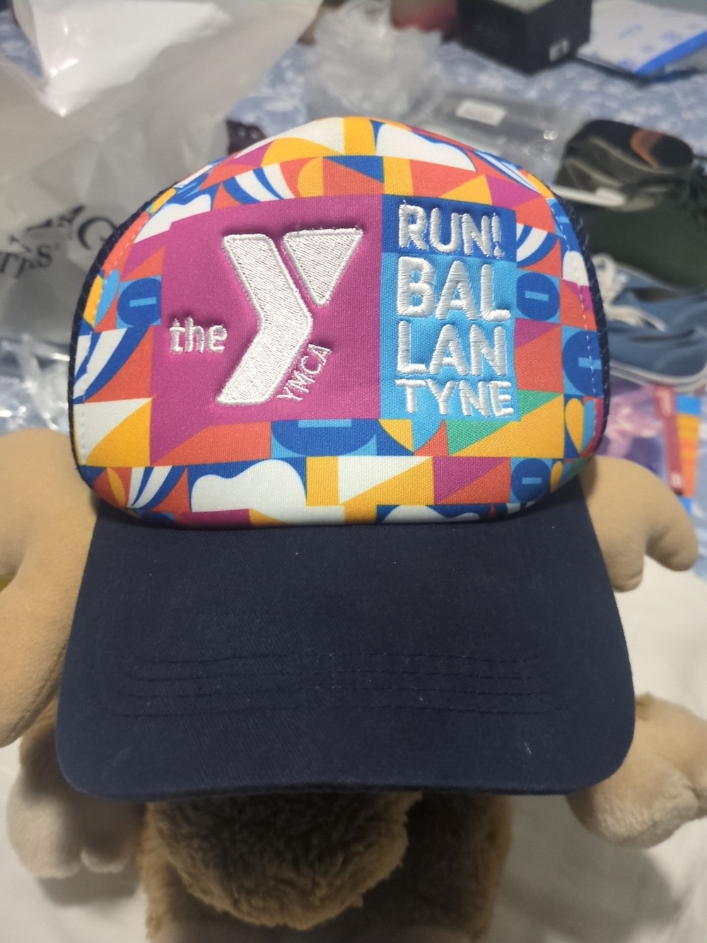 YMCA Colorblock Cap – Navy with Multicolor Front
